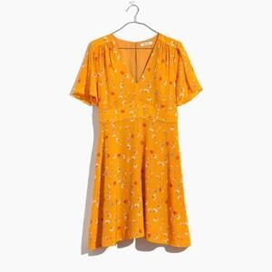 Madewell Silk Belladonna Dress Painted Carnations